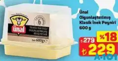 ÜNAL OLGUNLAŞTIRILMIŞ KLASİK İNEK PEYNİRİ 600 G ÜNAL OLGUNLAŞTIRILMIŞ KLASİK İNEK PEYNİRİ 600 G